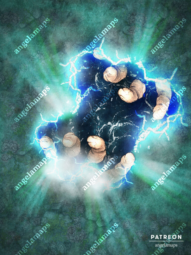 Hand of God (Water) animated battle map pack for FVTT