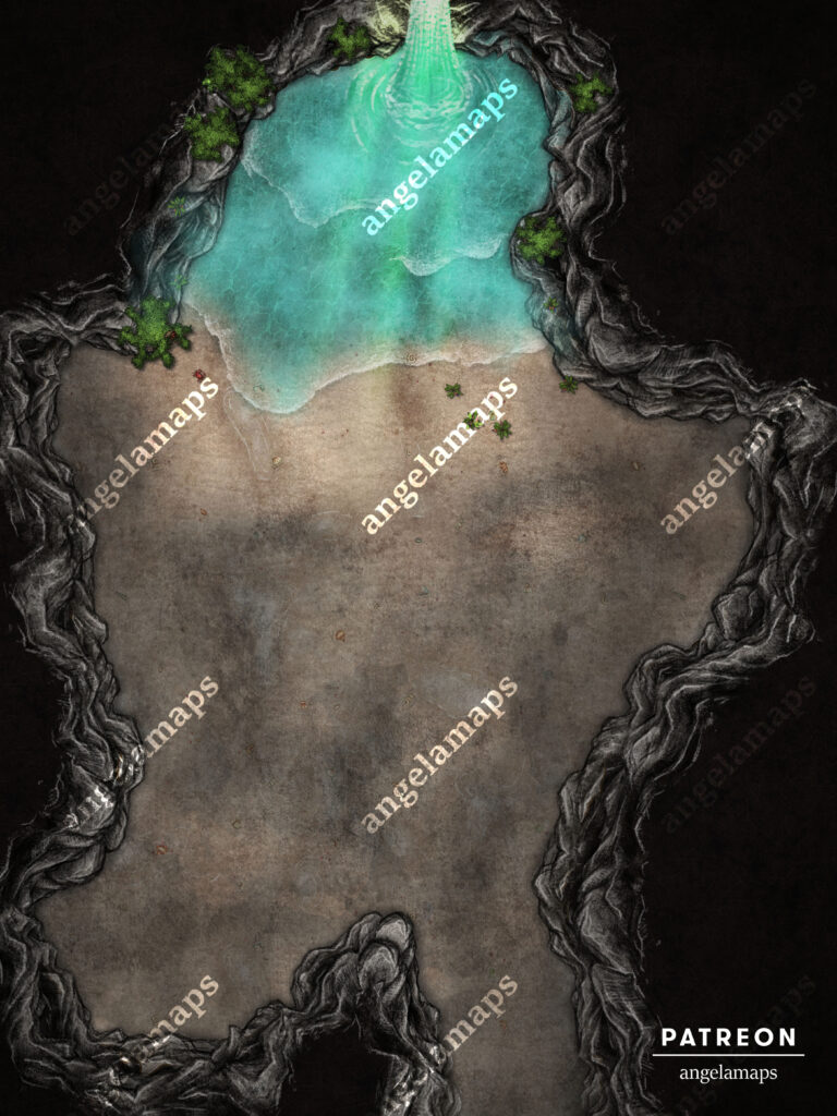 Inside a cave animated battle map