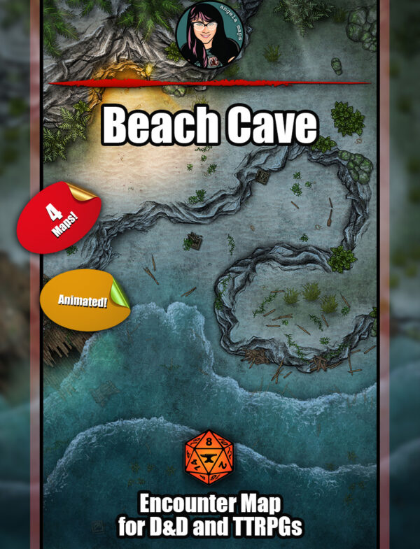 Beach Cave - animated battle map pack with Foundry VTT