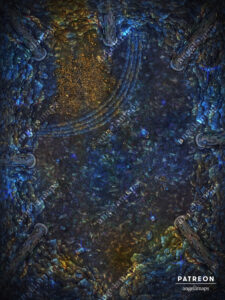 Obsidian chamber in a cave filled with bones battle map