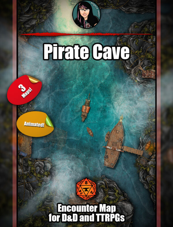 Pirate Cave - animated battle map pack with Foundry VTT