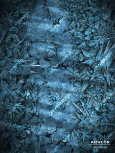 Needle pass battle map pack with spike shaped rocks in a canyon, frozen version