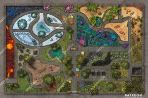 Beautiful zoo battle map for the mundane to the magical.