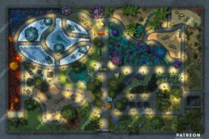 Beautiful zoo battle map for the mundane to the magical.