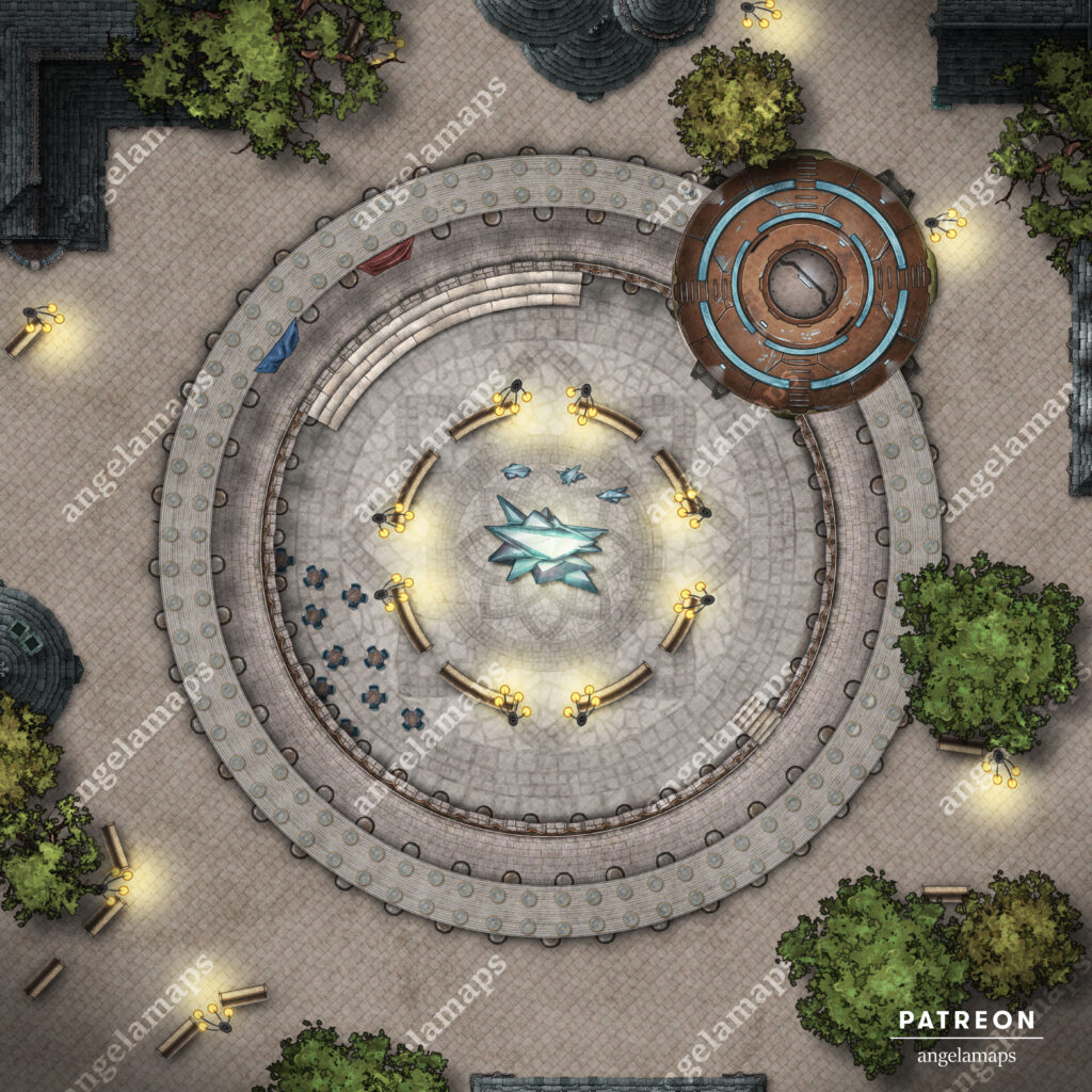 Rebelion Plaza battle map for protests, riots, and battles in TTRPGs