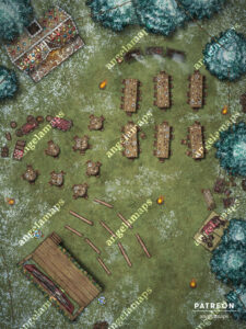 Ale festival - animated winter hoiliday battle map for TTRPGs