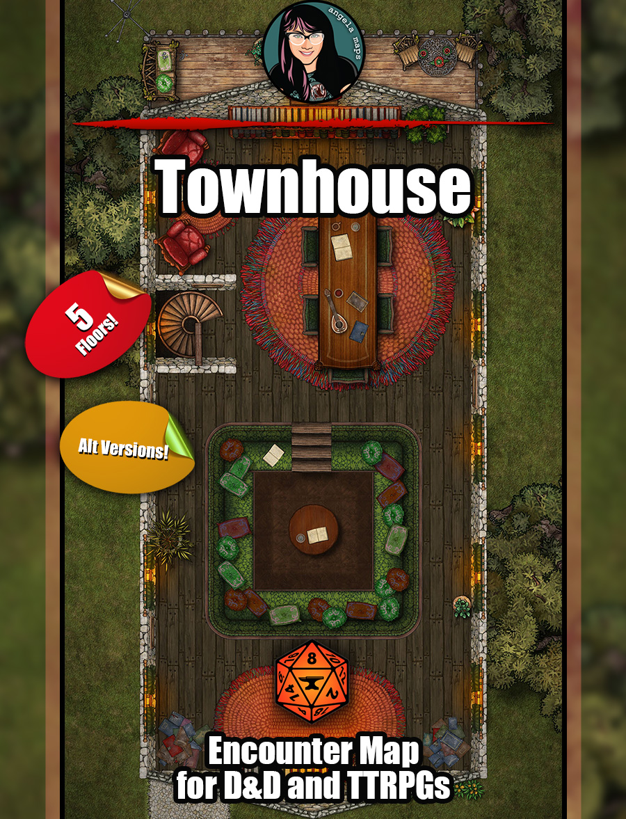 Townhouse - 4 story battle map pack with Foundry VTT