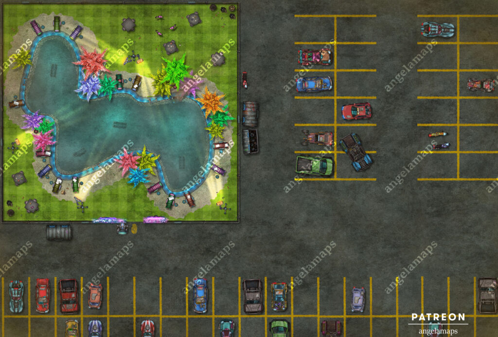 Cyberpunk dystopian 'beach' battle map pack