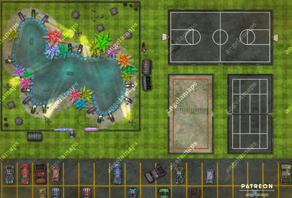 Cyberpunk dystopian 'beach' battle map pack