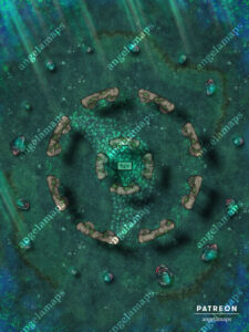 Magical emerald stonehenge style battle map