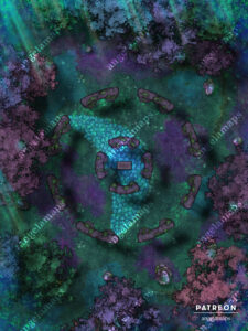Magical fey forest stonehenge style battle map