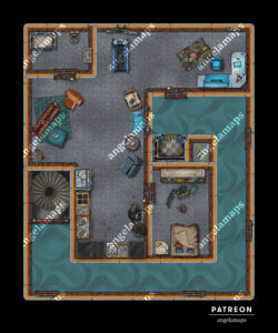Apartment - tossed version - cyber/modern battle map for an apartment