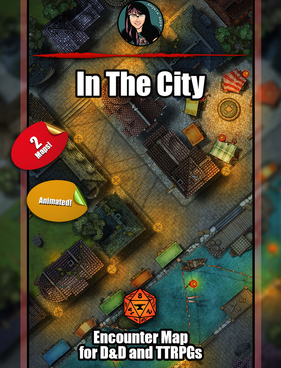 In the City - animated battle map pack with Foundry VTT