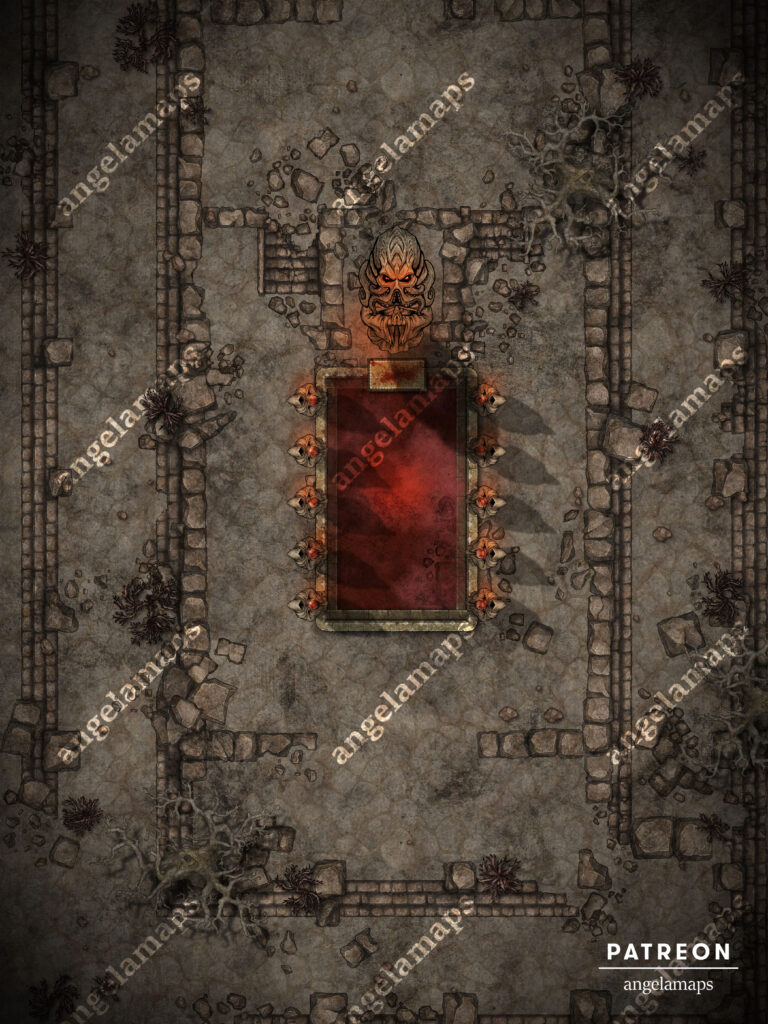 A shrine to a cthulhu like god battle map