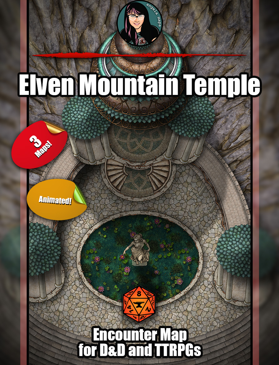 Elven Mountain Temple - animated battle map pack with Foundry VTT