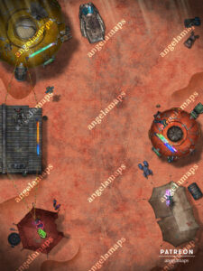 Sci-Fi aniamted battle map trading post for TTRPGs