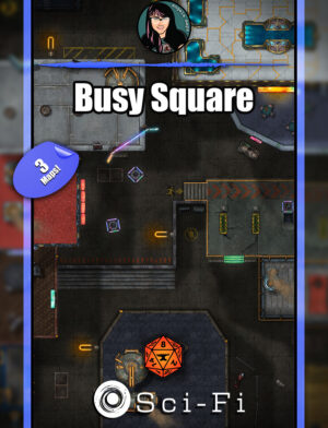 Busy Square - sci-fi/cyber battle map pack with Foundry VTT