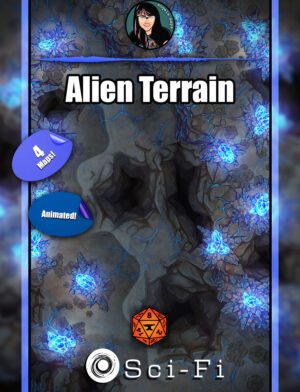 Alien Terrain- sci-fi/modern animated battle map pack with Foundry VTT